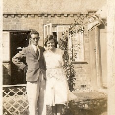 Elsie and Ernest Armitt outside Hareway cottage