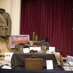 Original WW1 military equiptment and uniform, including hand-knitted socks with 'Kitchener' toe. | Alan McDermott