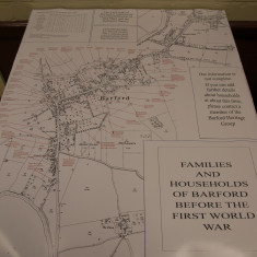 Map of Barford at the time of WW1 showing the names of the families and where they lived,. | Doug Warne