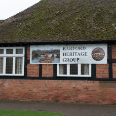 Barford Memorial Hall with Heritage Banner, November 2015